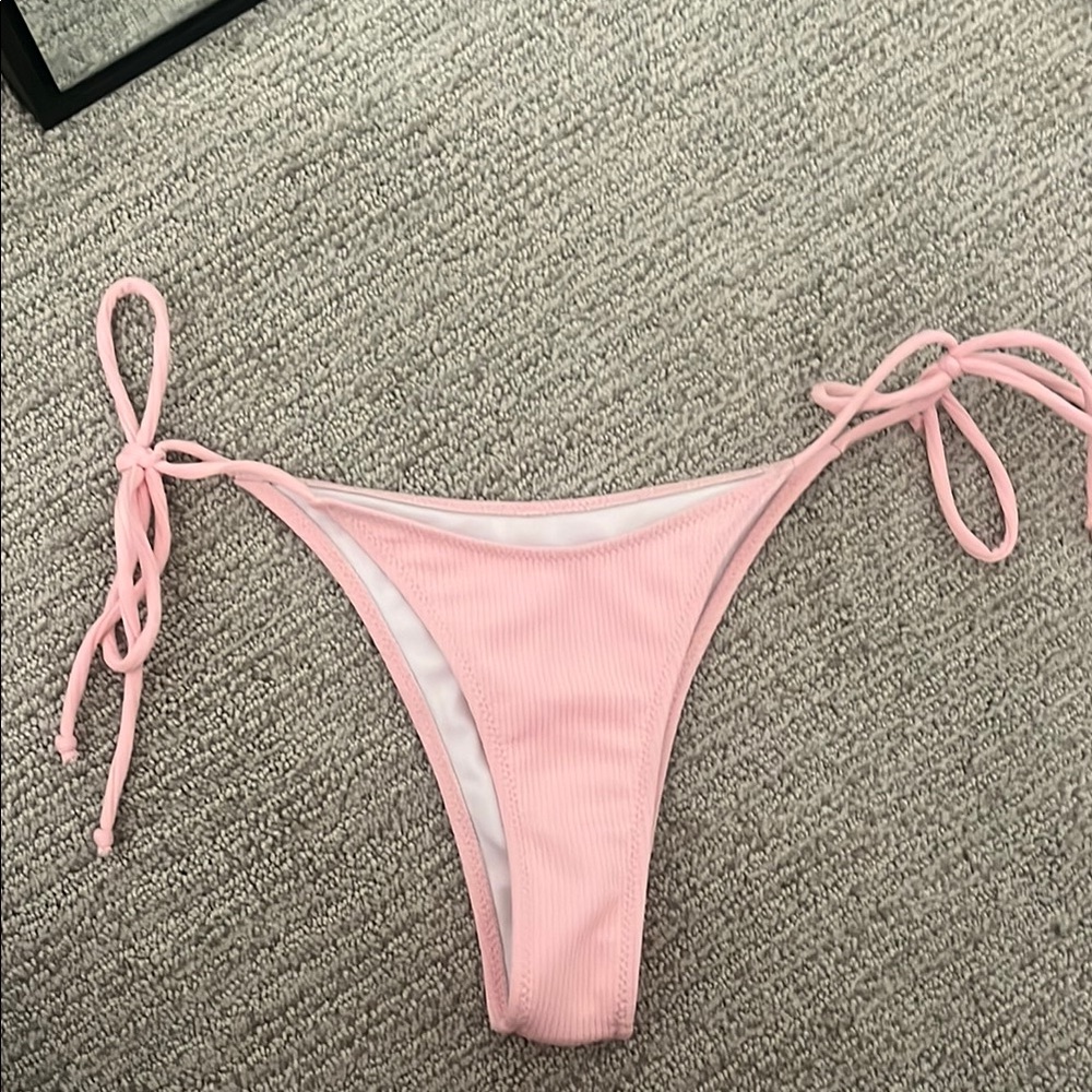 Pink Tie-Side Bikini Bottom